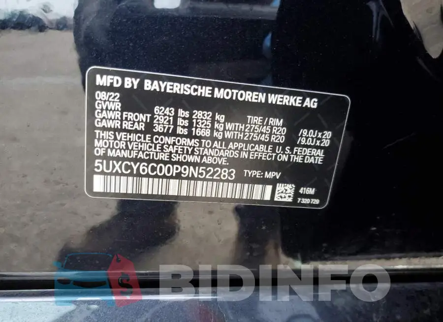 5UXCY6C00P9N52283 Photo# 14