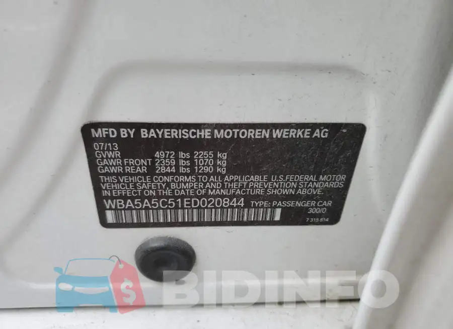 WBA5A5C51ED020844 Photo# 12