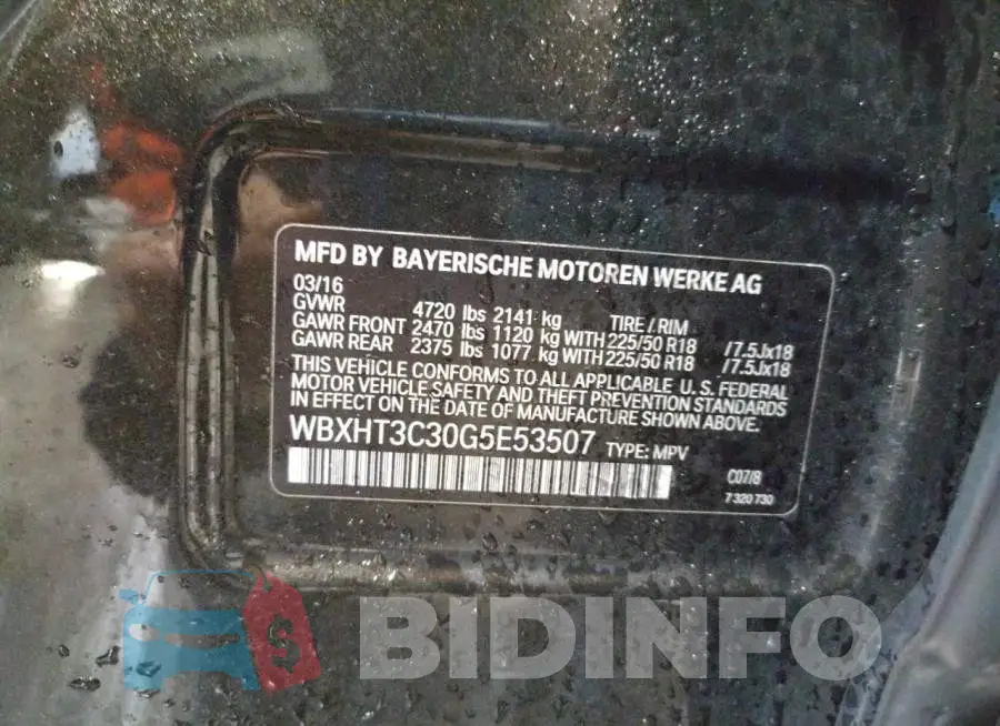 WBXHT3C30G5E53507 Photo# 14
