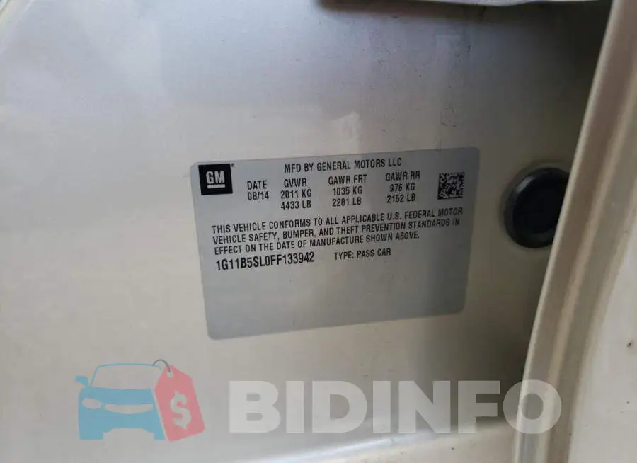 1G11B5SL0FF133942 Photo# 12