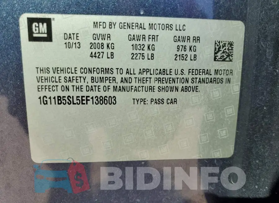 1G11B5SL5EF138603 Photo# 12