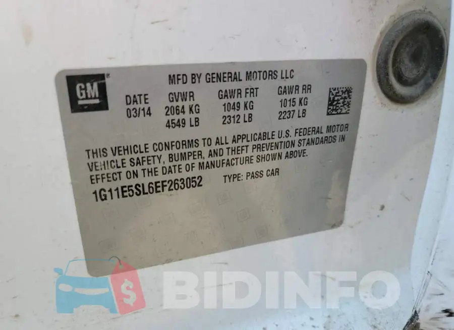 1G11E5SL6EF263052 Photo# 10