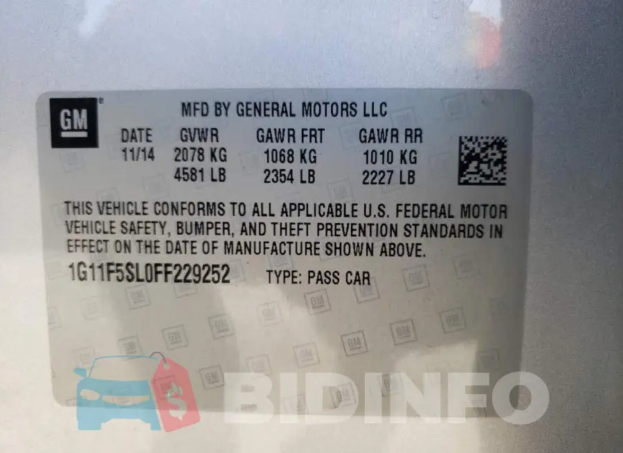 1G11F5SL0FF229252 Photo# 10