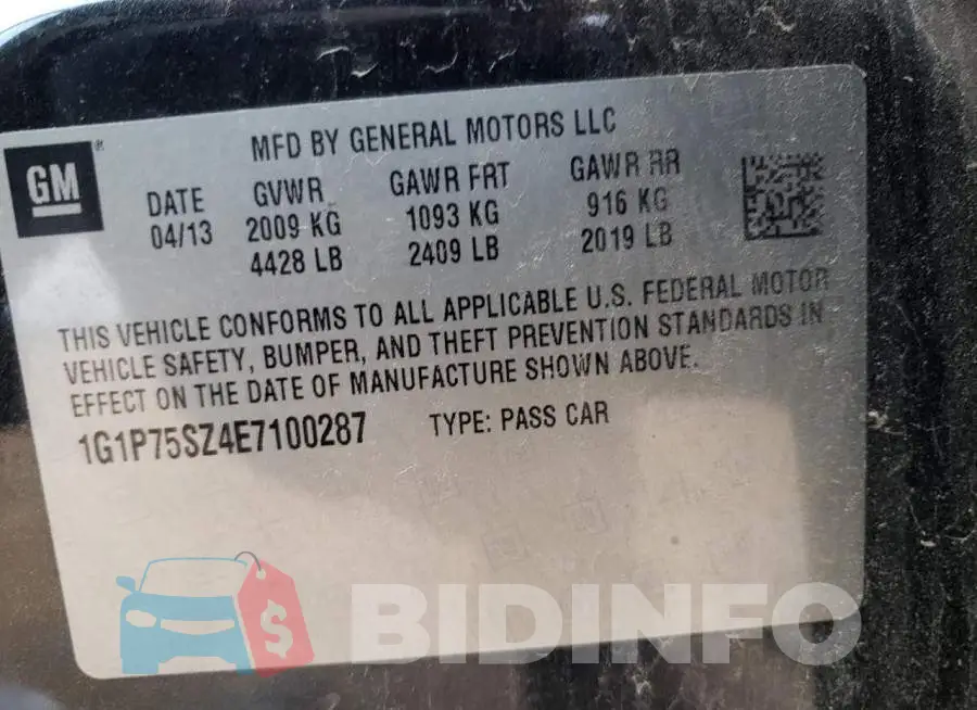 1G1P75SZ4E7100287 Photo# 12