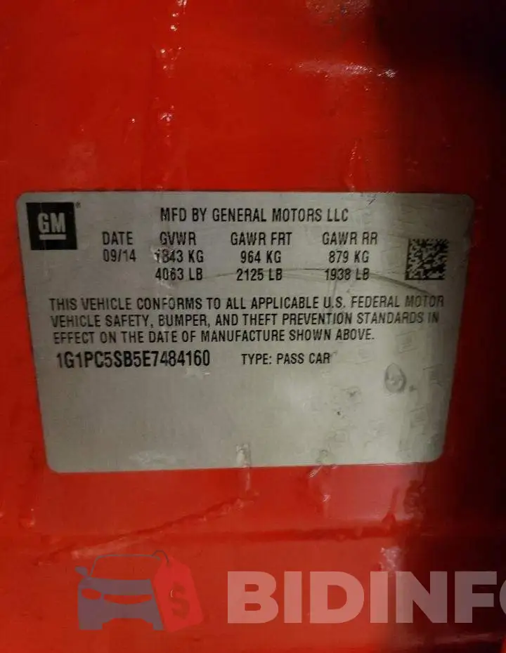 1G1PC5SB5E7484160 Photo# 12