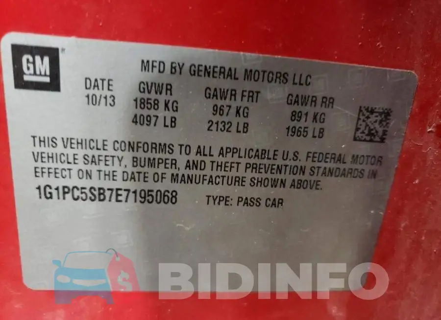 1G1PC5SB7E7195068 Photo# 12