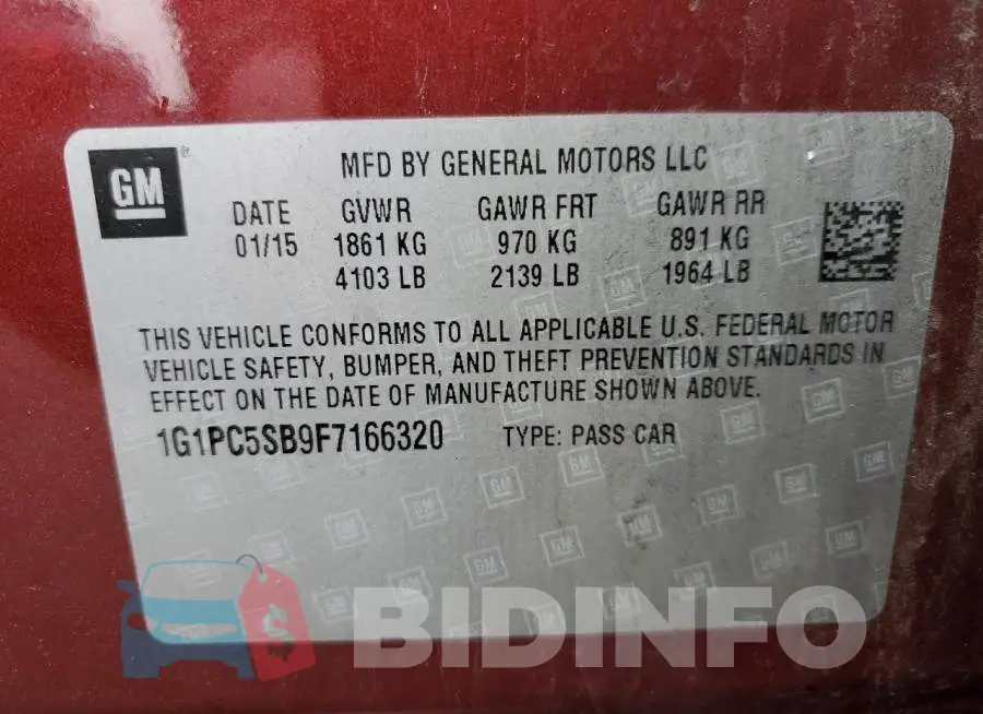 1G1PC5SB9F7166320 Photo# 13