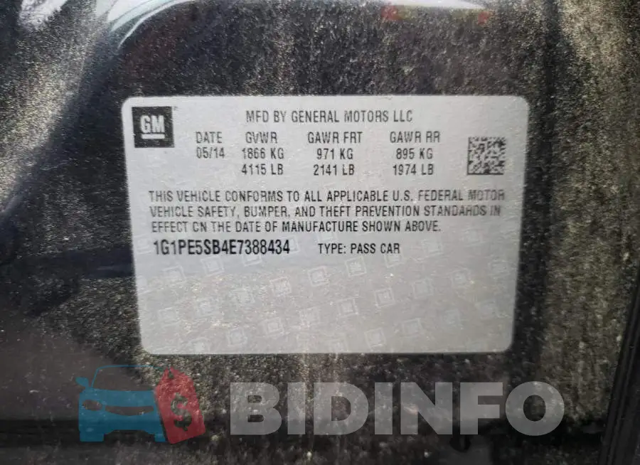 1G1PE5SB4E7388434 Photo# 12