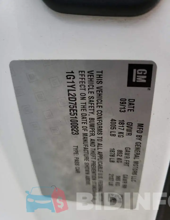 1G1YL2D75E5100823 Photo# 13