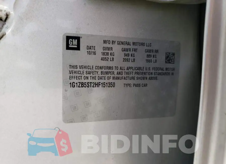 1G1ZB5ST2HF151350 Photo# 13