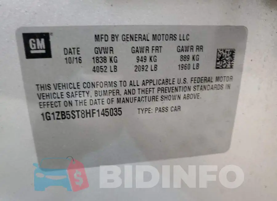 1G1ZB5ST8HF145035 Photo# 12