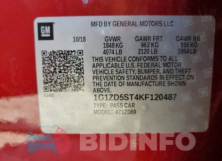 1G1ZD5ST4KF120487 Photo# 10