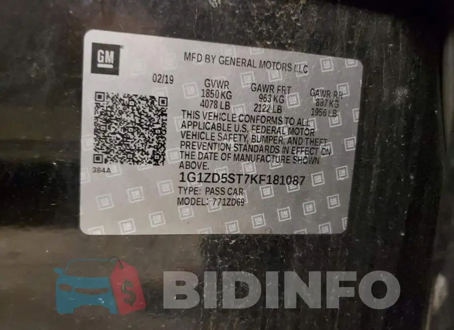 1G1ZD5ST7KF181087 Photo# 10