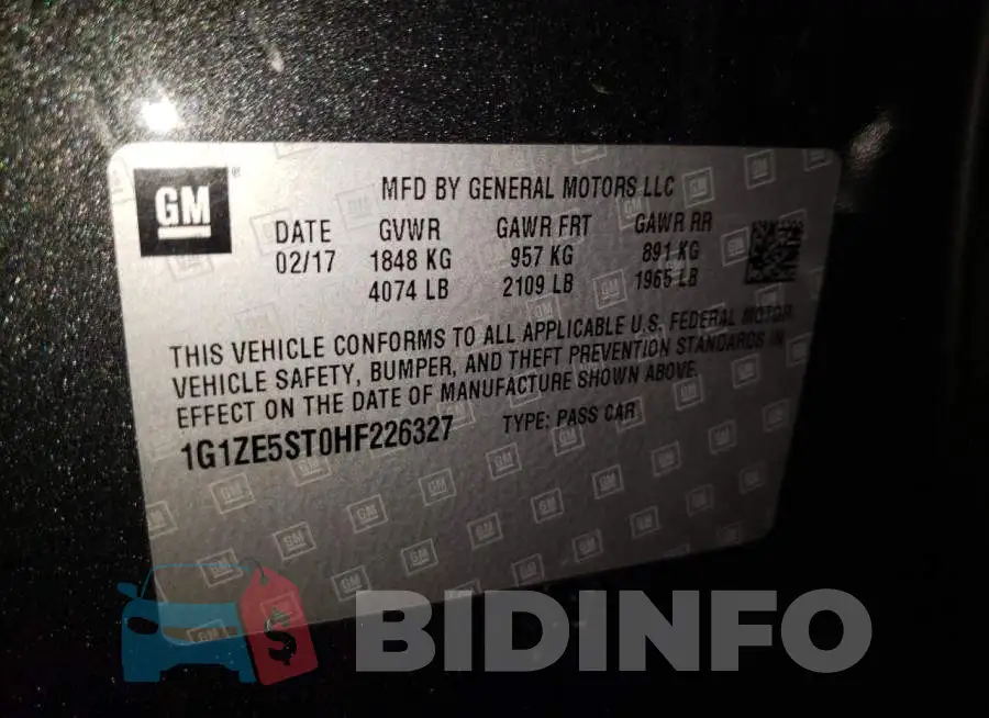 1G1ZE5ST0HF226327 Photo# 12