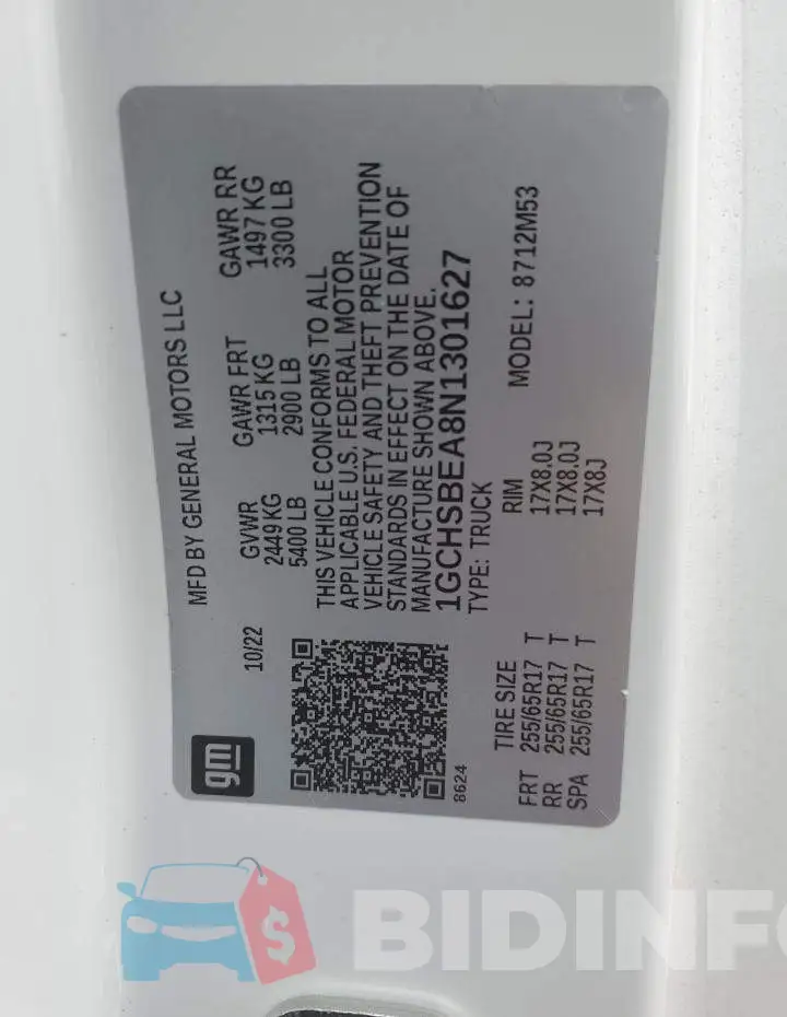 1GCHSBEA8N1301627 Photo# 12