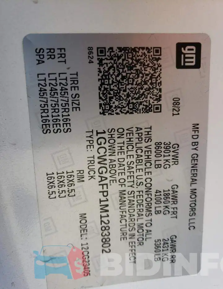1GCWGAFP1M1283802 Photo# 10
