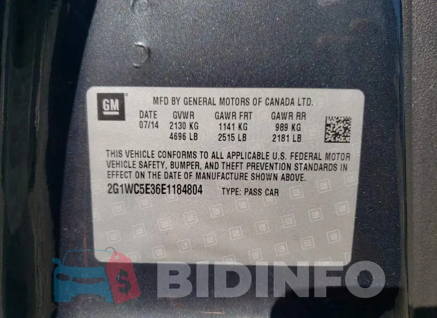 2G1WC5E36E1184804 Photo# 12