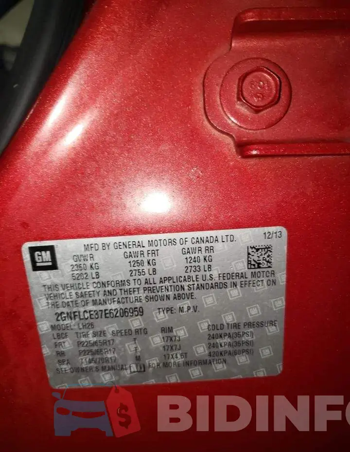 2GNFLCE37E6206959 Photo# 13