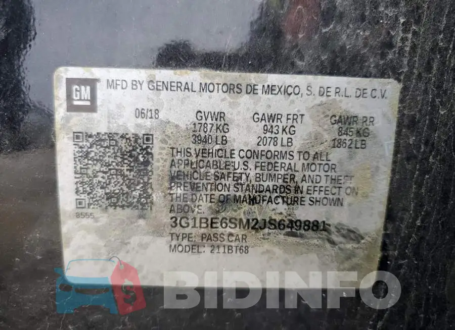 3G1BE6SM2JS649881 Photo# 12