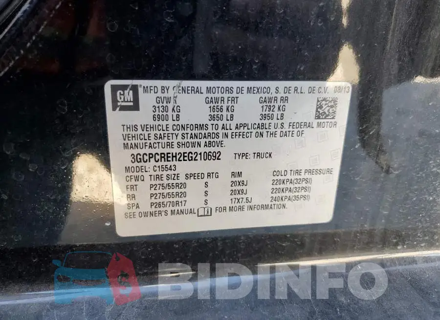 3GCPCREH2EG210692 Photo# 13