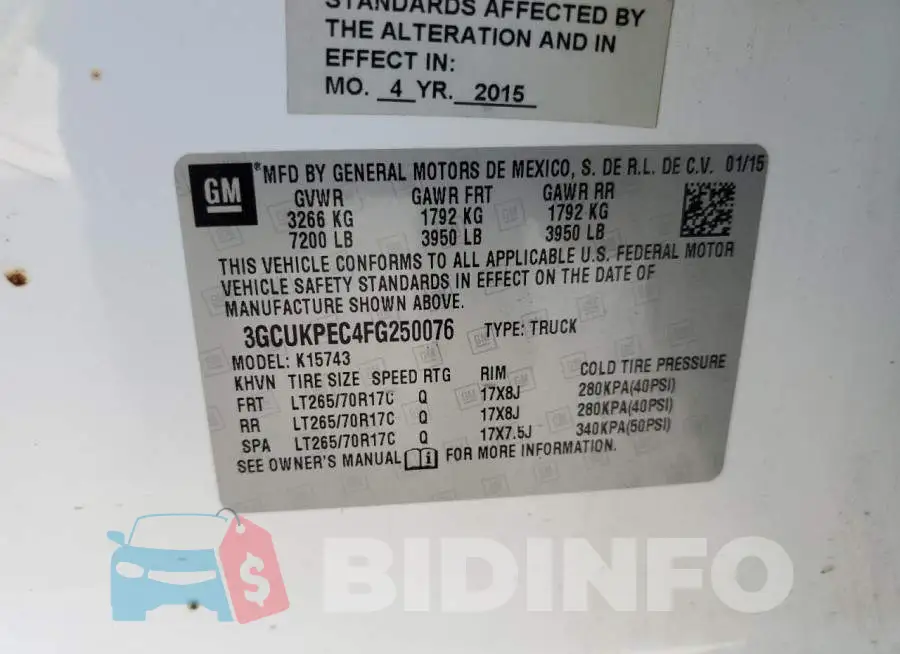 3GCUKPEC4FG250076 Photo# 10