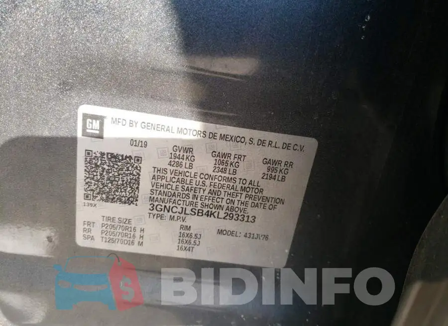 3GNCJLSB4KL293313 Photo# 13