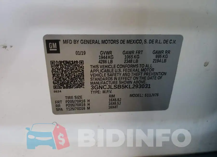 3GNCJLSB5KL293031 Photo# 14