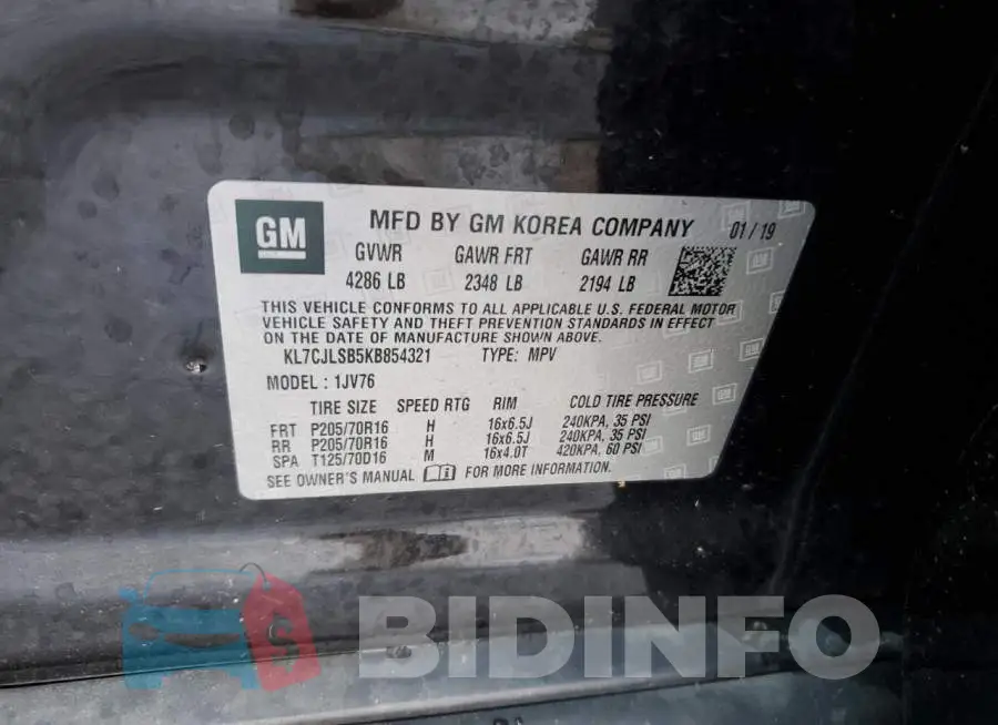 KL7CJLSB5KB854321 Photo# 13