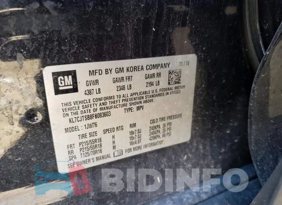 KL7CJTSB8FB083603 Photo# 13