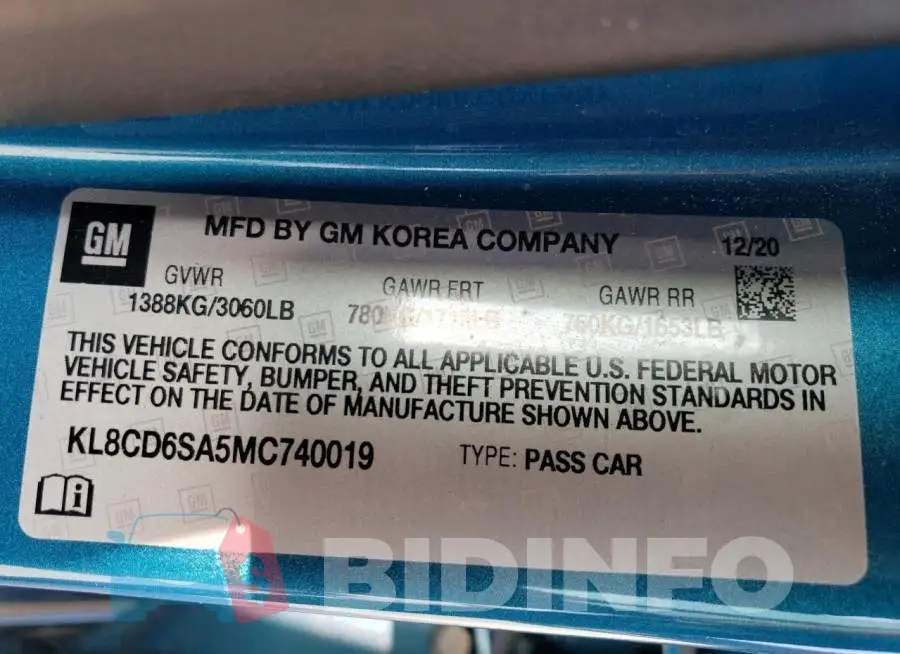 KL8CD6SA5MC740019 Photo# 12