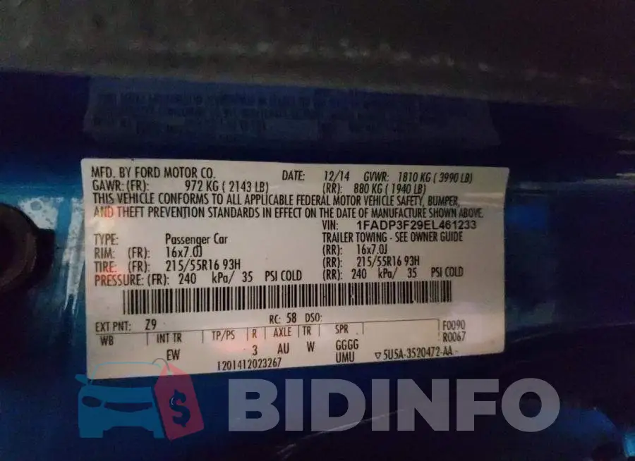 1FADP3F29EL461233 Photo# 12