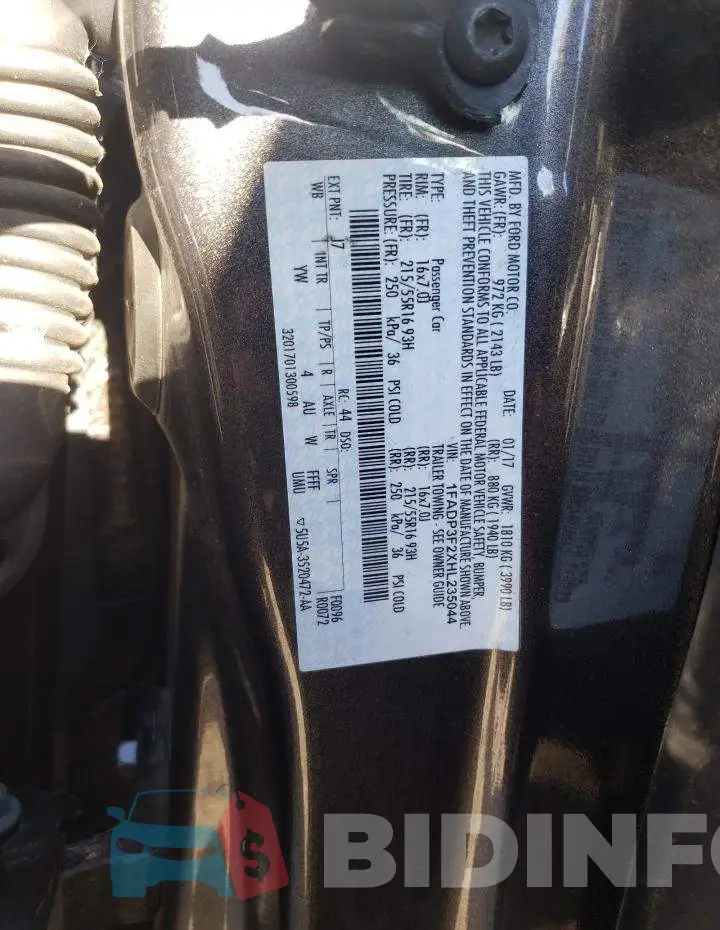 1FADP3F2XHL235044 Photo# 12