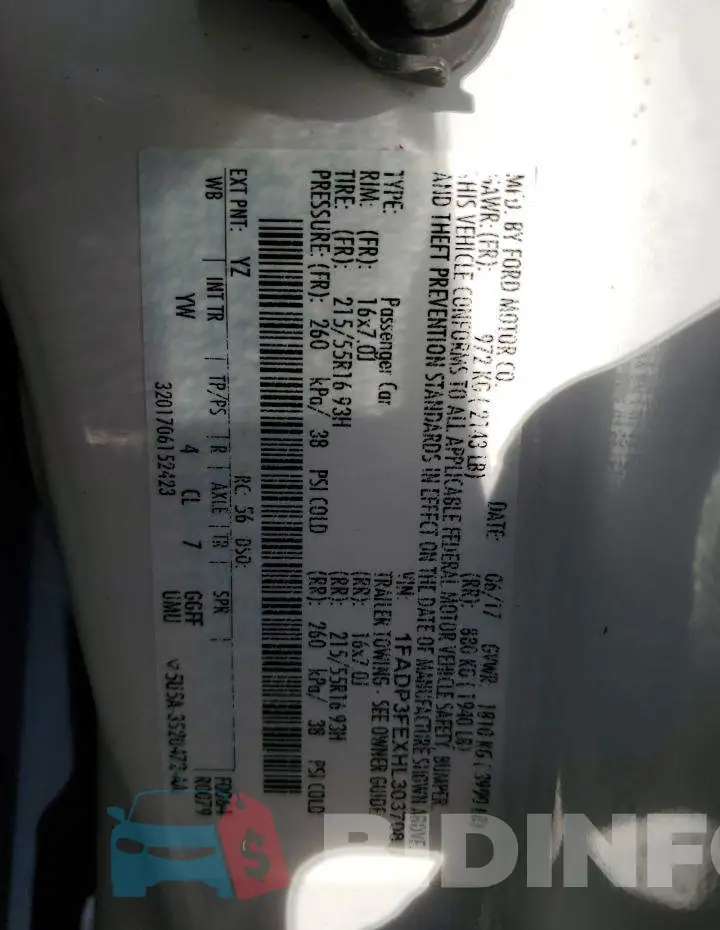1FADP3FEXHL303708 Photo# 12