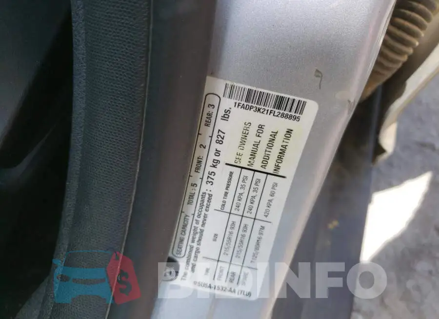 1FADP3K21FL288895 Photo# 10