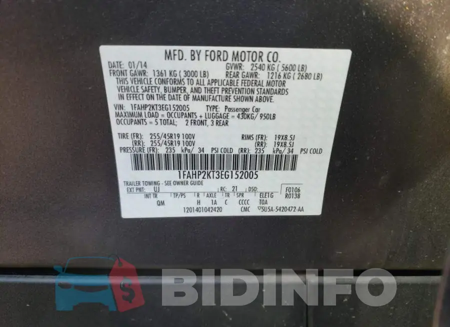 1FAHP2KT3EG152005 Photo# 12