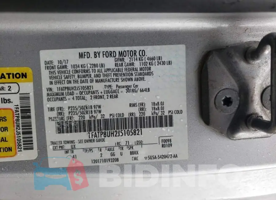 1FATP8UH2J5105821 Photo# 12