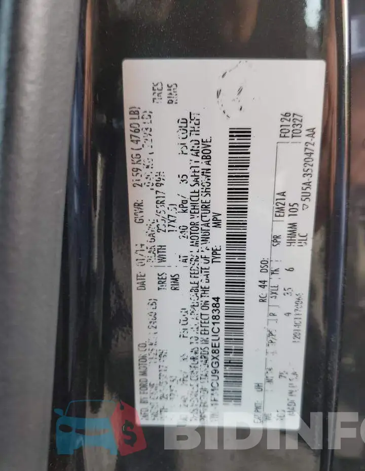 1FMCU9GX8EUC18384 Photo# 13