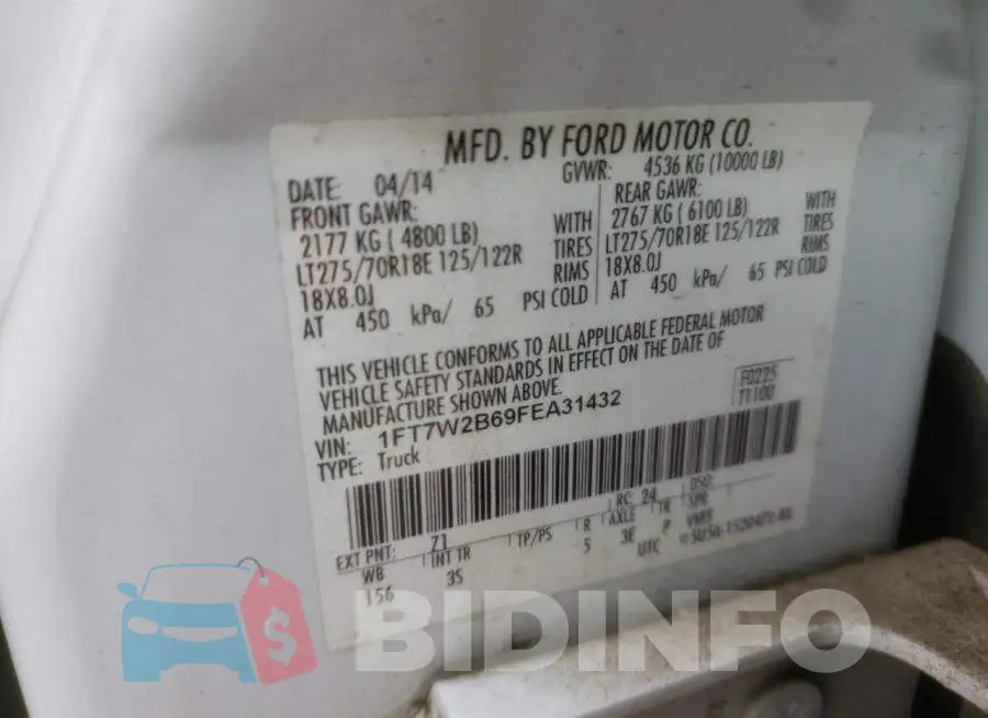 1FT7W2B69FEA31432 Photo# 10