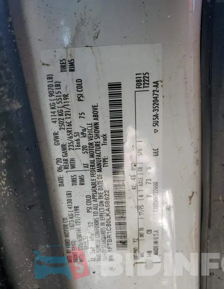 1FTBR1C80LKA68622 Photo# 12
