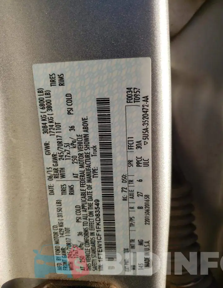 1FTEW1CF1FKD83549 Photo# 13