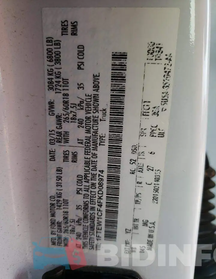 1FTEW1CF4FKD08974 Photo# 12