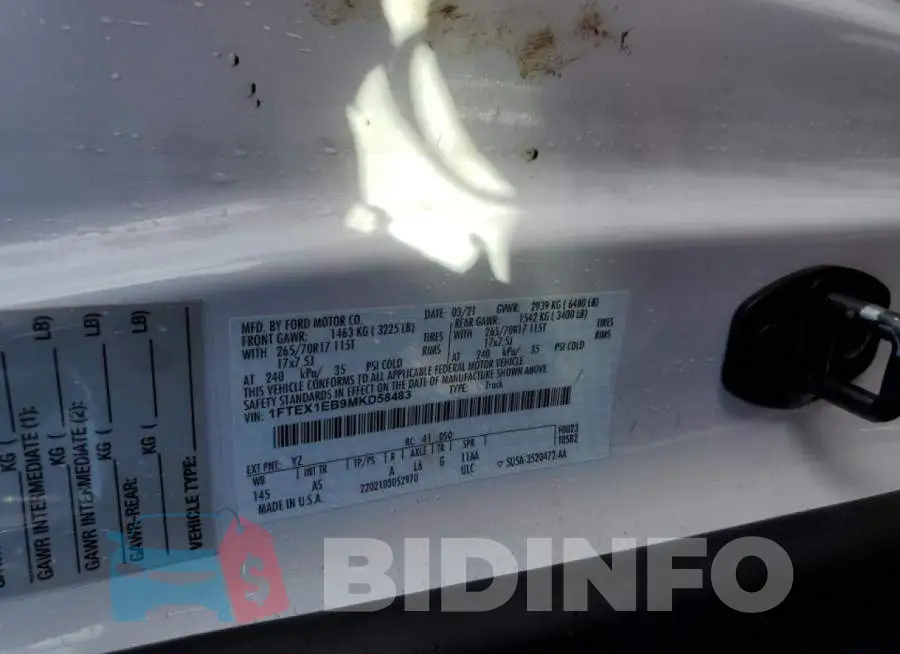 1FTEX1EB9MKD58483 Photo# 12