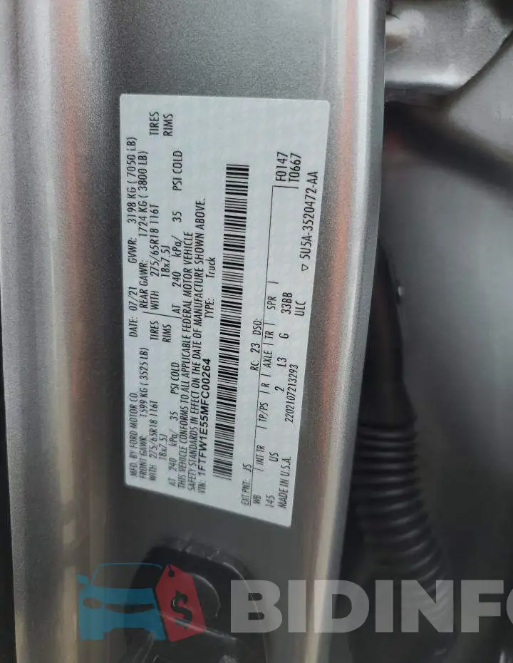 1FTFW1E55MFC00264 Photo# 12