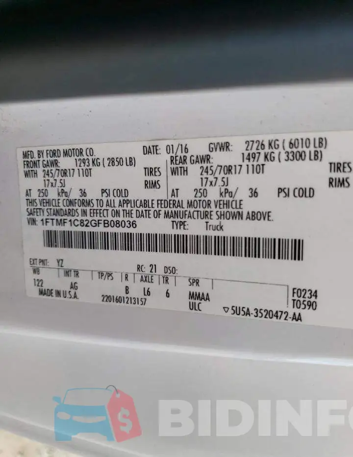1FTMF1C82GFB08036 Photo# 12