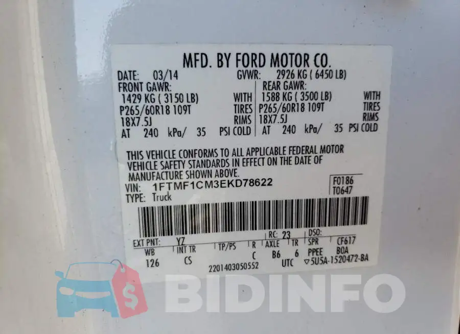 1FTMF1CM3EKD78622 Photo# 12