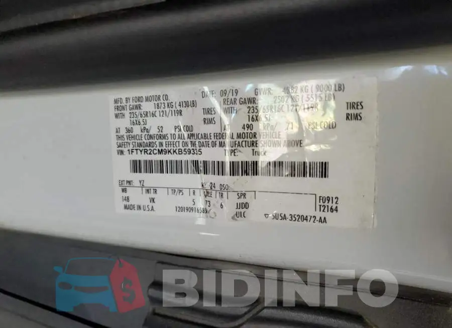 1FTYR2CM9KKB59335 Photo# 13