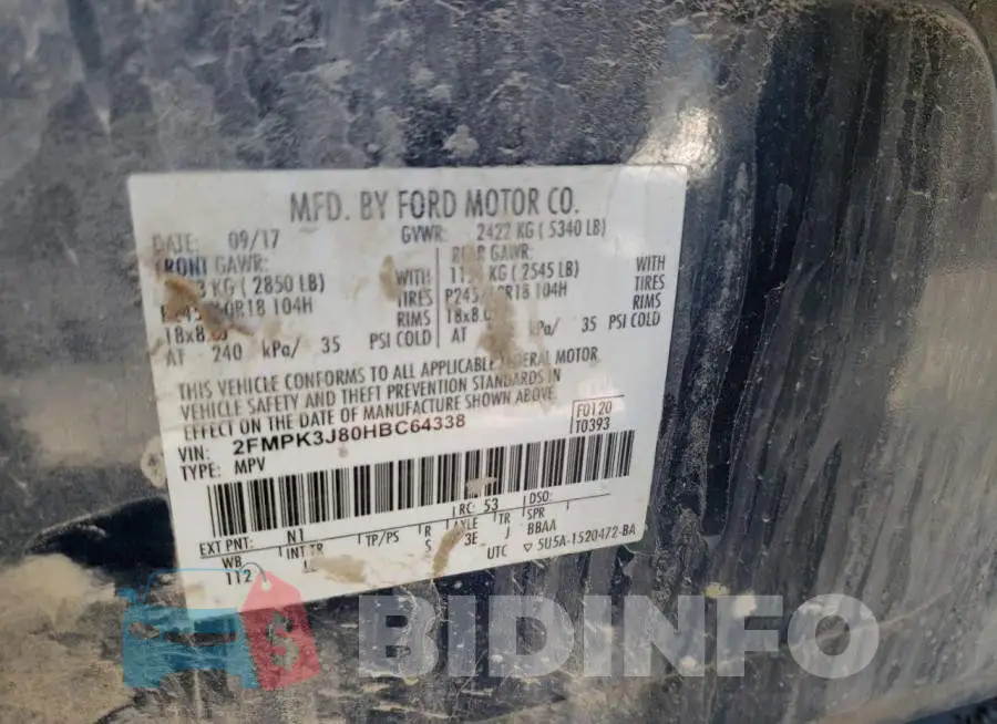 2FMPK3J80HBC64338 Photo# 12
