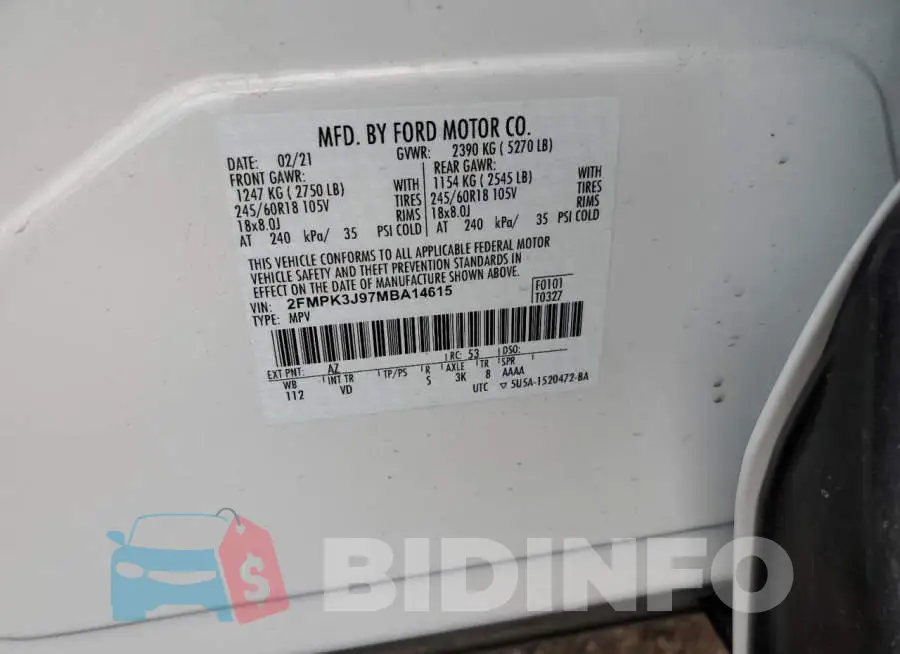2FMPK3J97MBA14615 Photo# 14
