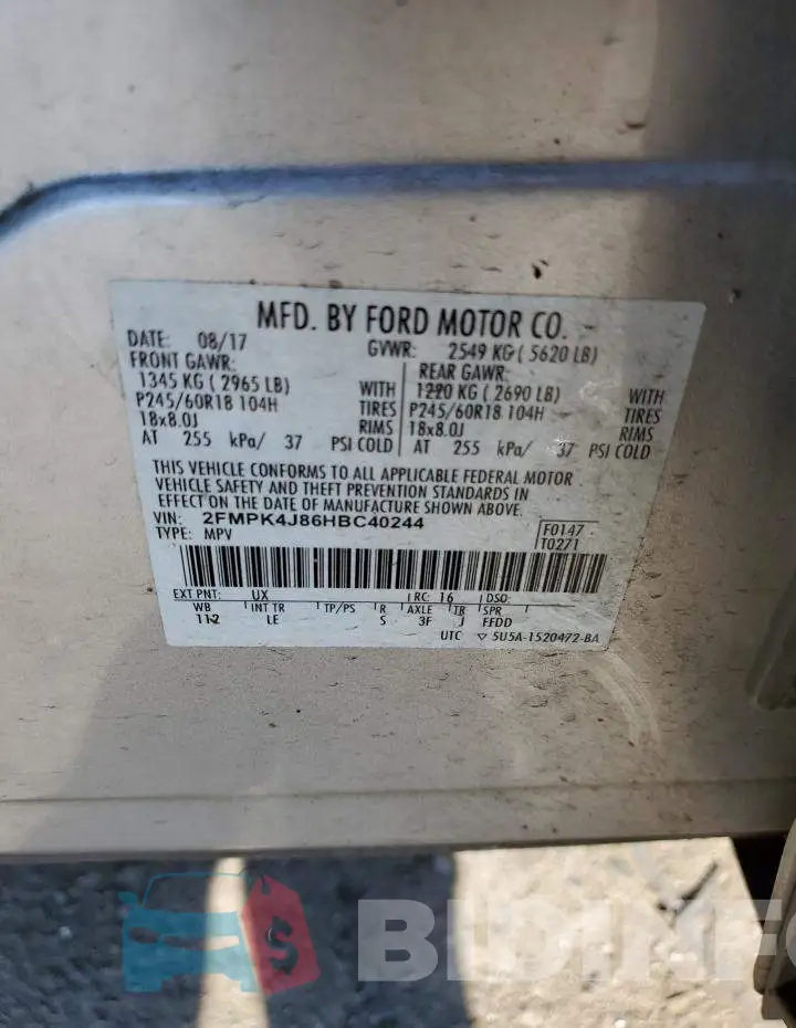 2FMPK4J86HBC40244 Photo# 12