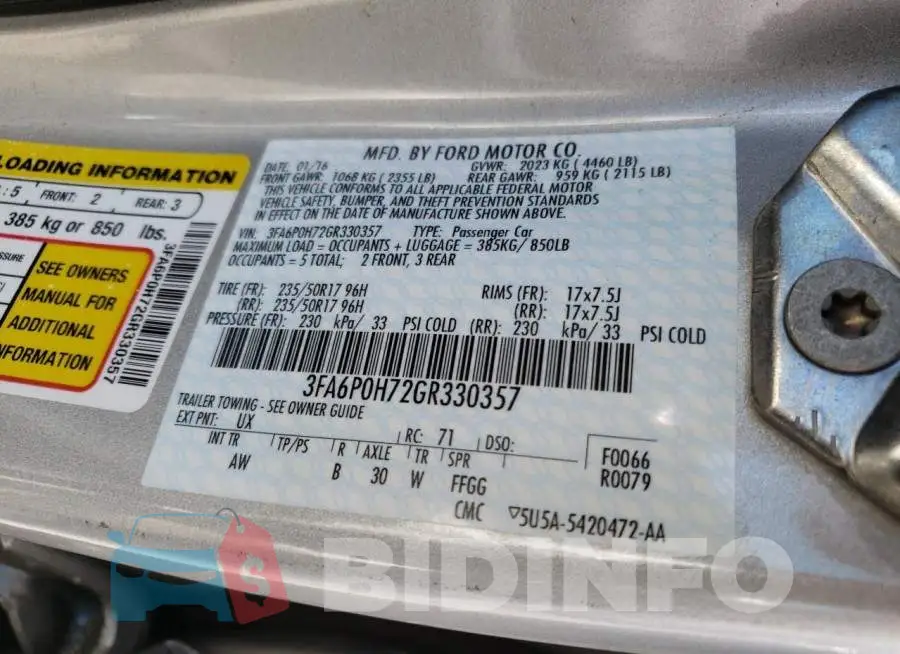 3FA6P0H72GR330357 Photo# 10
